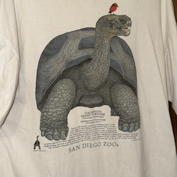 Vintage San Diego zoo white T shirt tee XXL 2XL 1996 Diana Dee Tyler Galapagos - Picture 2 of 7